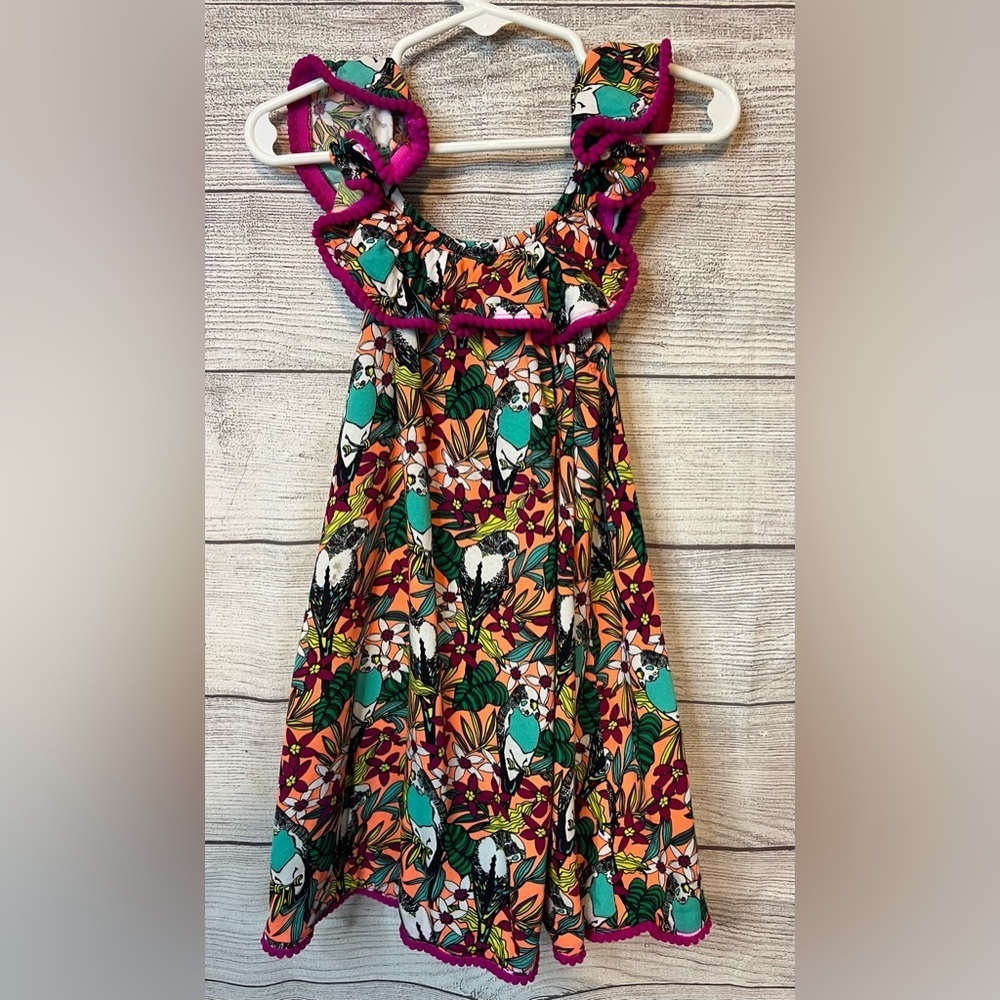 Cat & Jack Girls Tropical Bird Print Dress Size 4T - Picture 2 of 4